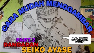 cara yg sangat mudah menggambar anime DANDADAN nenek cantik Seiko AYASE part.2