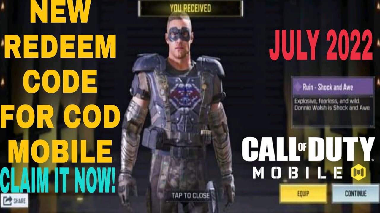 July 2022* Call Of Duty Mobile New Redeem Code