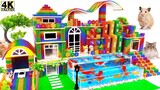 ASMR Linda casa para mascotas #4 ❤️ Construye una increíble villa con piscina doble infinita
