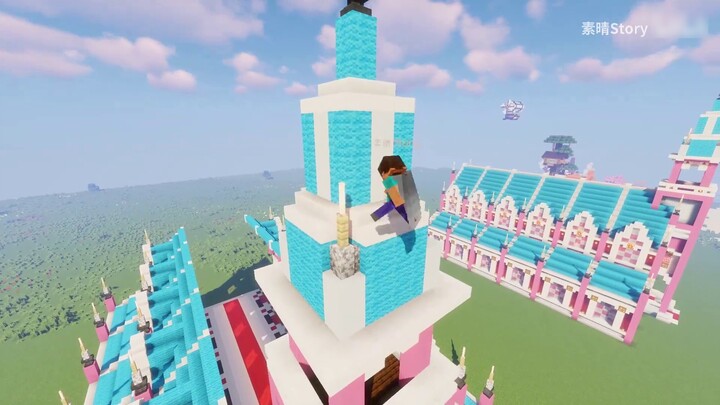 [Suqing] Teach you how to make "Girls Pink Wedding Chapel" cute new advanced (Minecraft building tutorial)