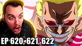 Doflamingo is on his way!!! | One Piece REACTION Episode 620, 621, & 622