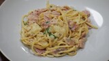 สปาเก็ตตี้คาโบนาร่าเบคอนแสนอร่อย /How to Make  Spaghetti Carbonara