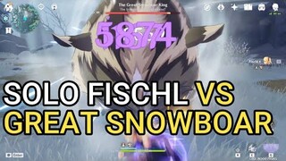 Fischl vs THE GREAT SNOWBOAR KING! 1v1 lv. 90 Dragonspine SOLO Boss fight!