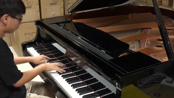 Kobayashi's Dragon Maid OP Chopin piano version with fast hand speed!