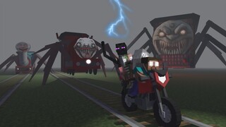 Monster School : CHOO CHOO CHARLES GIANT FAMILY  HORROR APOCALYPSE ATTACK  - Minecraft Animation