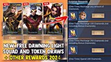NEW EVENT 2024! FREE PERMANENT DAWNING LIGHT SKIN AND TOKEN DRAWS! FREE SKIN! | MOBILE LEGENDS 2024