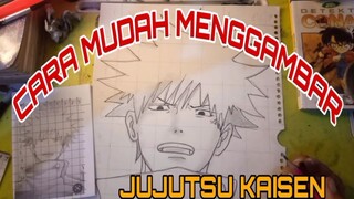 cara mudah menggambar anime jujutsu kaisen