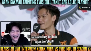 ARAN GAKMAU TAUNTING EVOS, TAKUT GAK LOLOS PLAYOFF 😅 INTERVIEW AURA VS EVOS MPL ID S13