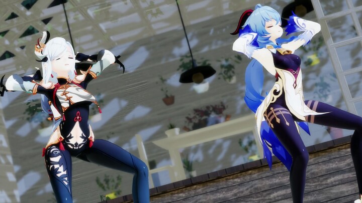 [Genshin Impact MMD] Shenhe x Ganyu CHOCOLATE CREAM Sisters' Late Night Dance Class (Fixed Camera Ve