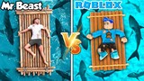 MR BEAST VS PANDU GAMING- BERTAHAN HIDUP 7 HARI DI TENGAH LAUTAN YANG BANYAK IKAN HIU ROBLOX!!!