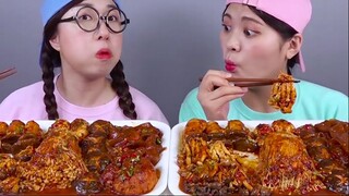 Nấm cay Nước sốt cháy Mukbang #amthucngon