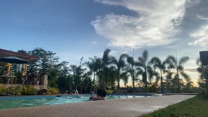 Lovers in a swimming pool