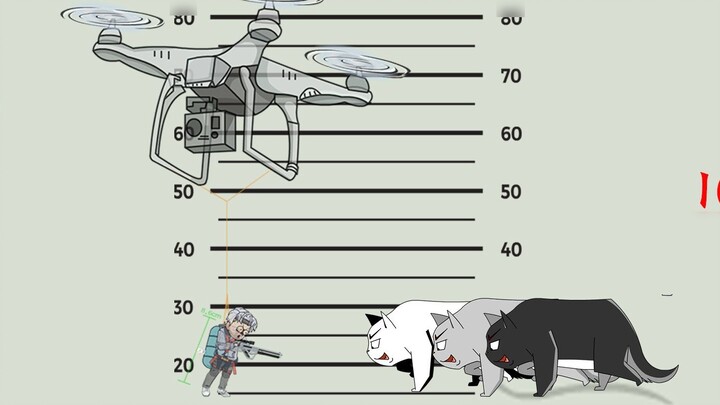 Drone "Semua Orang Menjadi Lebih Pendek" menyelamatkan situasi, 20 orang dan 3 kucing liar bertarung