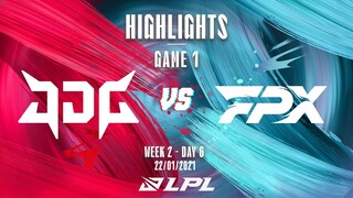 [Highlights] JDG vs. FPX - Game 1 | Tuần 2 Ngày 6 | LPL Mùa Xuân 2022