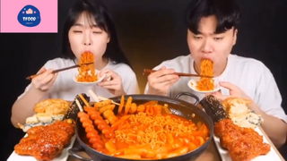 Mukbang tokboki, mì cay, đùi gà cay #anngon