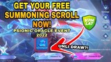 How to get your FREE SUMMONING SCROLL USING VPN in MLBB | UNLI DRAW in PSIONIC ORACLE EVENT 2022