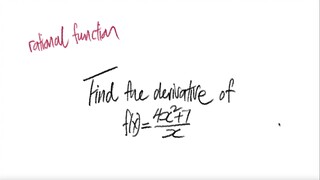 rational function Find the derivative of f(x)=(4x^2+7)/x