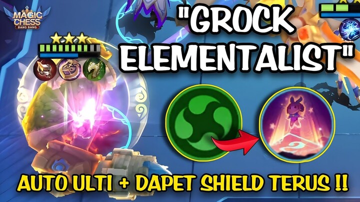 GROCK ELEMENTALIST + ANGELA SKILL 1 !! AUTO DAPET SHIELD TERUS !! COMBO MAGIC CHESS UPDATE TERBARU!!