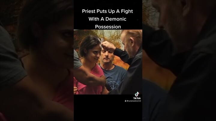 Priest puts up a fight with a demonic possession😰 #shorts