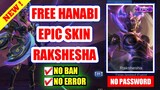 FREE HANABI EPIC SKIN (RAKSHESHA) | mobile legends