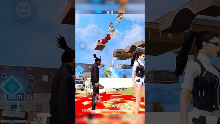 Ngajakin yanti main map parkour sulit ehh malah jatuh sendiri #freefire #viral