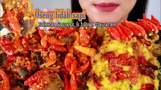 ASMR OSENG MERCON LIDAH SAPI + BAKWAN JAGUNG + BIHUN SAYURAN | ASMR MUKBANG INDONESIA