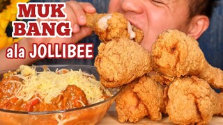 🔴 DELICIOUS SPAGHETTI and CRISPY CHICKEN | MUKBANG PINOY