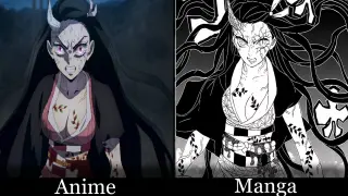 Demon slayer season 2 manga vs anime comparison| Daki and Nezuko manga vs anime