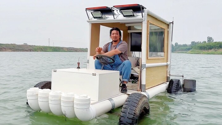 Handmade Amphibious Fishing RV!