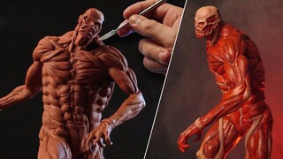 [Sculpture] Making "Attack on Titan" super-large giant clay statue / Dr. Garuda