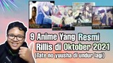 9 Anime yang resmi bakal rilis di oktober/Fall 2021,Tate no yuusha s2 di undur lagi!!!