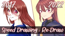 [Speed Drawing] Redrawing Old Artwork From 2017 Vs 2022