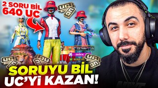 LOBİLERE GİRİP HERKESE UC DAĞITTIM!! 😱 SORUYU BİL 640 UC'Yİ KAZAN!! | PUBG MOBILE