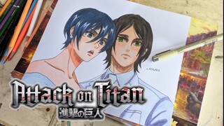 MENOLAK SAD ENDING!! pernikahan Eren dan mikasa👰||speed drawing