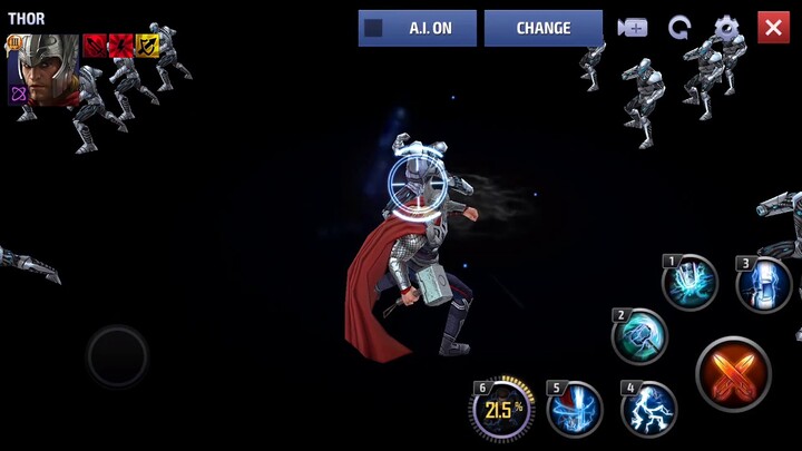 MARVEL FUTURE FIGHT - THOR AVENGERS SUIT COMPLETE MOVESET