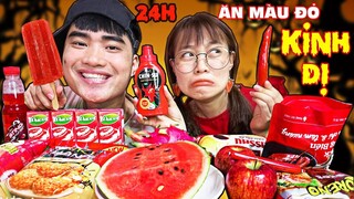 THỬ THÁCH 24H CHỈ ĂN ĐỒ ĂN MÀU ĐỎ KINH DỊ - Giải Thoát Lời Nguyền Cho Mẹ (red food challenge) Hà Sam