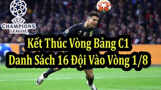 Bảng Xếp Hạng Champions League Mới Nhất - Danh Sách 16 Đội Vào Vòng 1/8