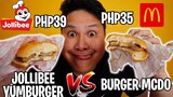 JOLLIBEE YUMBURGER VS BURGER MCDO - SINO MAS SULIT?