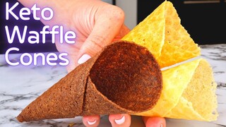 Keto Waffle Cones made with Almond Flour