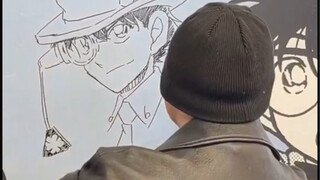 Detective Conan: Gosho Aoyama 2024 live drawing of Kaitou Kidd