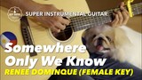 Somewhere Only We Know Female Key Renee Dominque Keane Instrumental guitar karaoke version with lyri