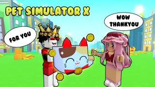 Pet Simulator X - Giving my HUGE LUCKY CAT to my CRUSH ðŸ˜� | Roblox Tagalog