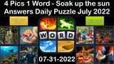 4 Pics 1 Word - Soak up the sun - 31 July 2022 - Answer Daily Puzzle + Bonus Puzzle