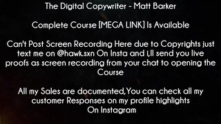 The Digital Copywriter Course Matt Barker D