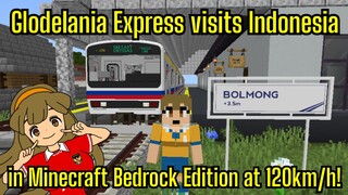 Glodelania Express visits Indonesia in Minecraft Bedrock Edition at 120km/h