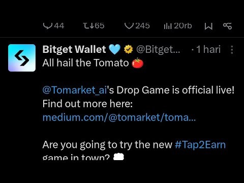 AIRDROP CRYPTO TOMATO BACK BITGET WALLET GAS 1 JT TOMATO