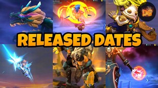 UPCOMING SKINS & HERO RELEASED DATES [UPDATED] | Mobile Legends: Bang Bang!