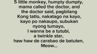 5 Little Monkey lyrics Ms. Catering Version