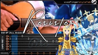 Sword Art Online Alicization - RESISTER - Fingerstyle Guitar Cover + TAB Tutorial