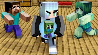 Monster School: Baby Zombie between Herobrine and Grandmother - Sad Story - Minecraft Animation